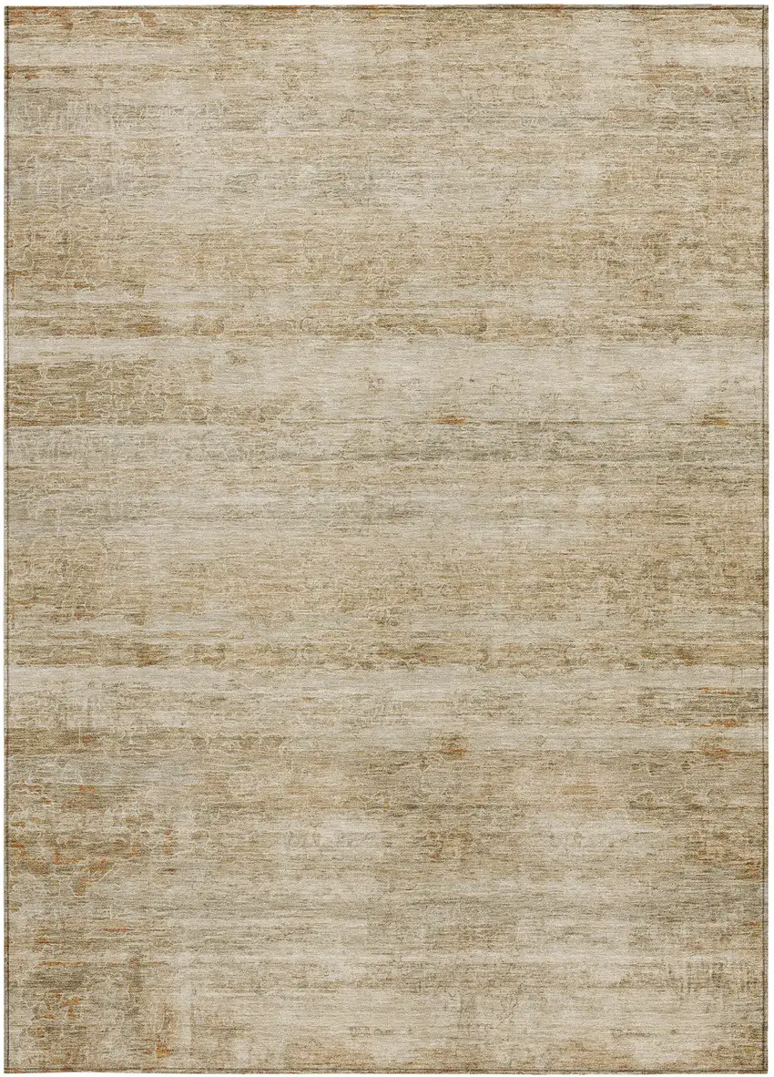 Brown And Beige Striped Washable Indoor Outdoor Area Rug Photo 3