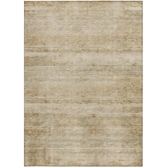 Brown And Beige Striped Washable Indoor Outdoor Area Rug Photo 3