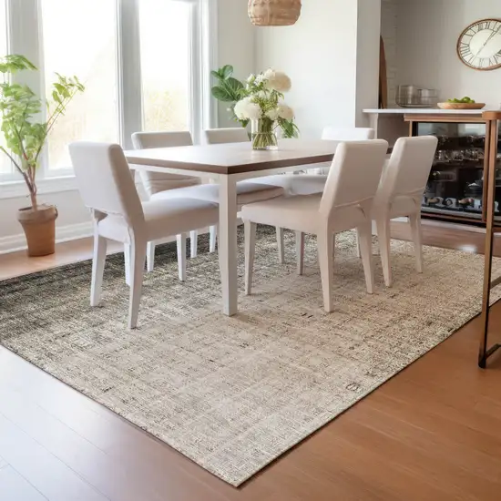 Brown And Beige Striped Washable Indoor Outdoor Area Rug Photo 7