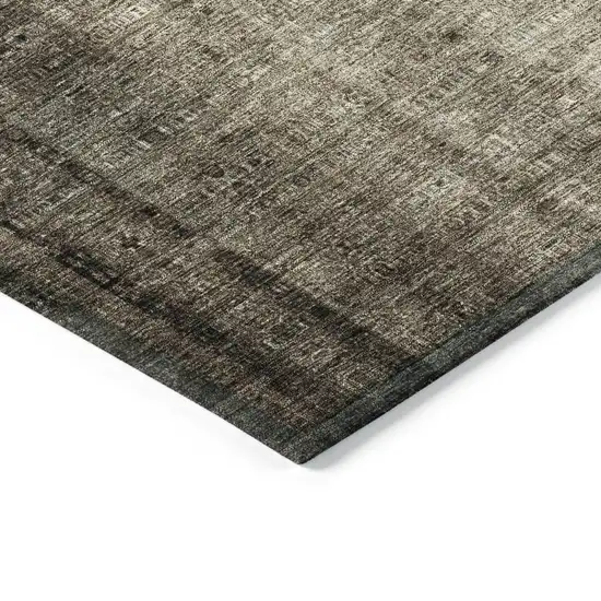 Brown And Beige Striped Washable Indoor Outdoor Area Rug Photo 6