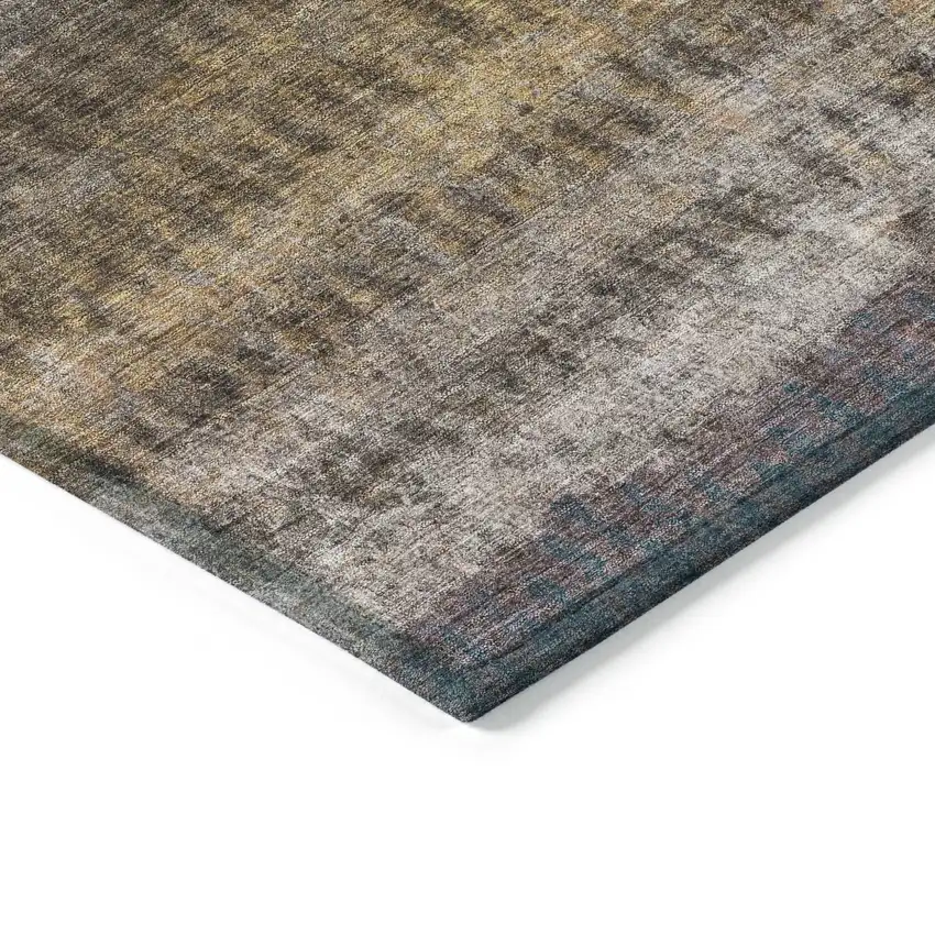 Brown And Beige Striped Washable Indoor Outdoor Area Rug Photo 5