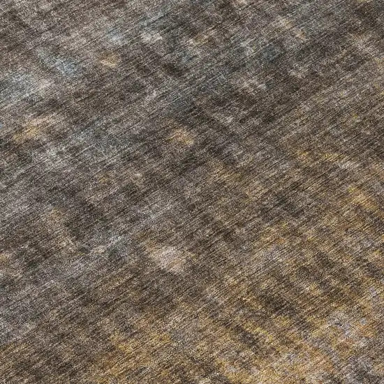 Brown And Beige Striped Washable Indoor Outdoor Area Rug Photo 6