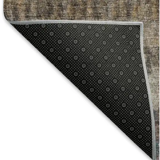 Brown And Beige Striped Washable Indoor Outdoor Area Rug Photo 4