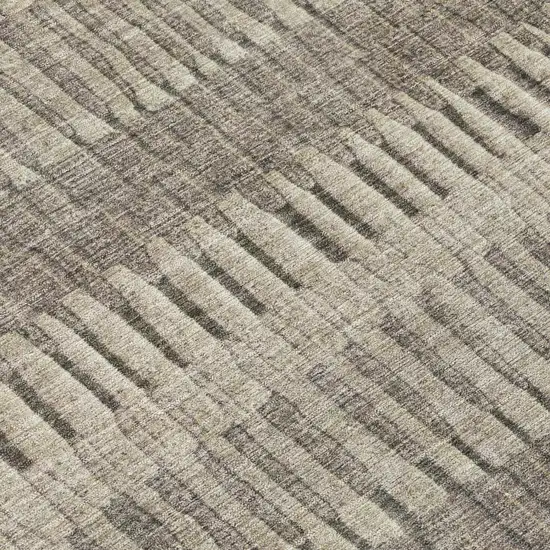 Brown And Beige Striped Washable Indoor Outdoor Area Rug Photo 4