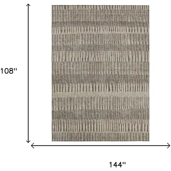Brown And Beige Striped Washable Indoor Outdoor Area Rug Photo 5