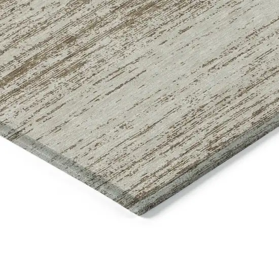 Brown And Beige Striped Washable Indoor Outdoor Area Rug Photo 5