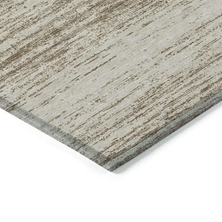 Brown And Beige Striped Washable Indoor Outdoor Area Rug Photo 5