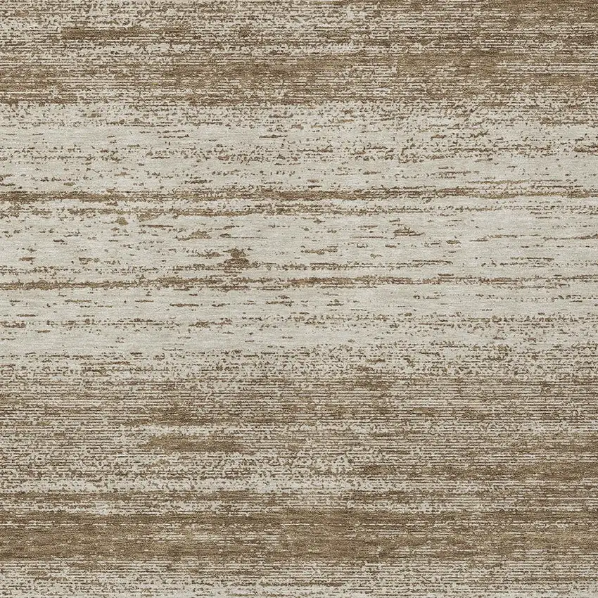 Brown And Beige Striped Washable Indoor Outdoor Area Rug Photo 6