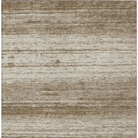 Brown And Beige Striped Washable Indoor Outdoor Area Rug Photo 7