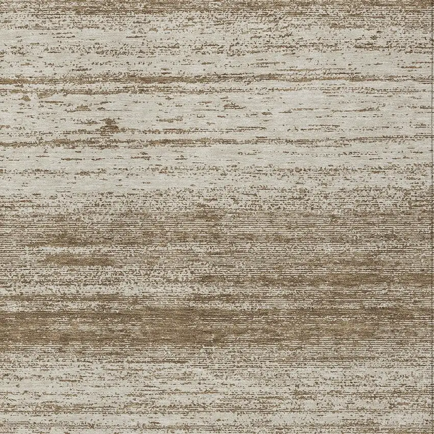 Brown And Beige Striped Washable Indoor Outdoor Area Rug Photo 6