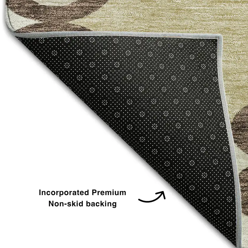 Brown And Beige Trellis Washable Area Rug With UV Protection Photo 7