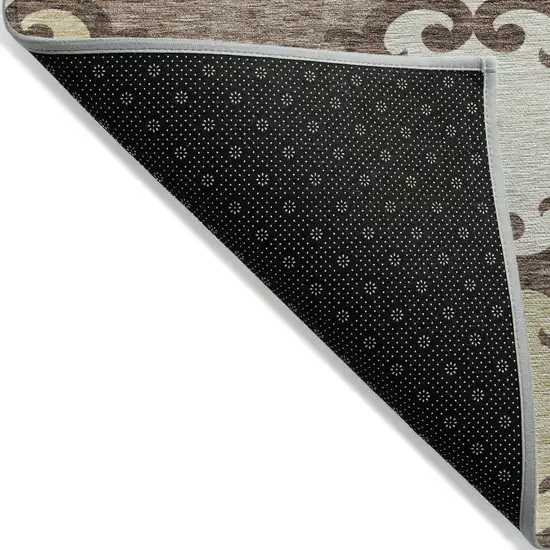 Brown And Beige Trellis Washable Indoor Outdoor Area Rug Photo 4