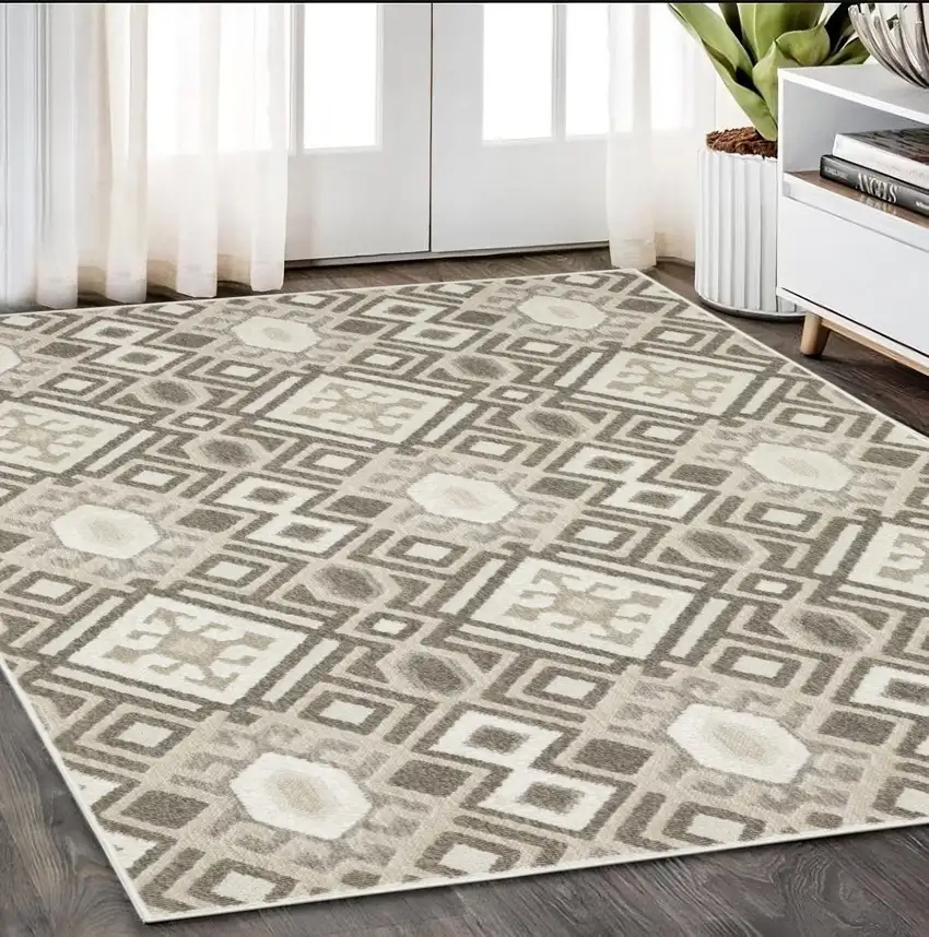 Brown And Beige Tribal Area Rug Photo 1