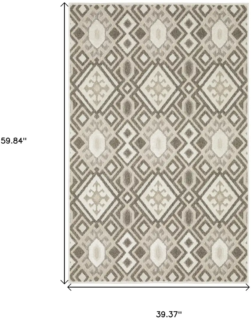 Brown And Beige Tribal Area Rug Photo 3