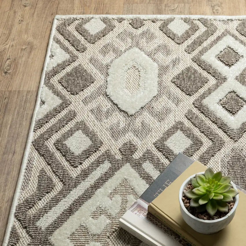 Brown And Beige Tribal Area Rug Photo 9