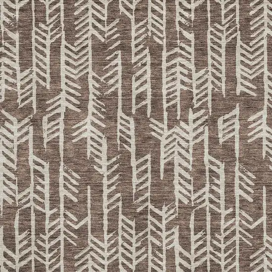 Brown And Beige Tribal Washable Area Rug With UV Protection Photo 3