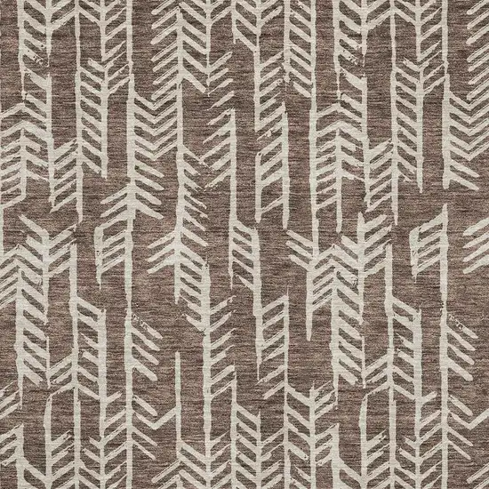 Brown And Beige Tribal Washable Area Rug With UV Protection Photo 3
