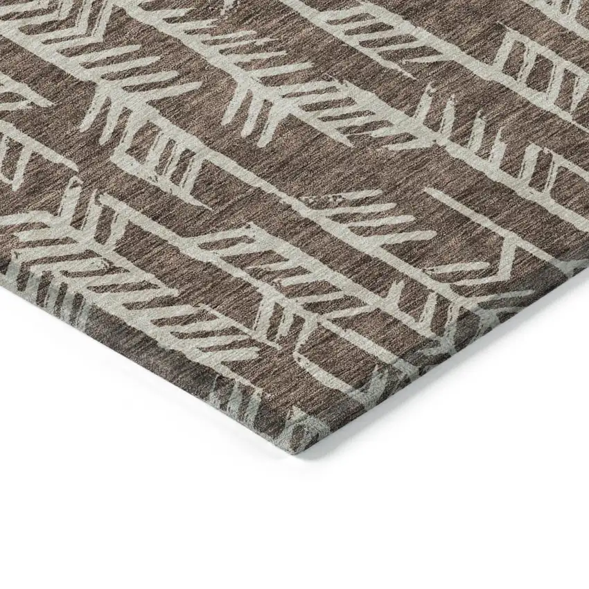 Brown And Beige Tribal Washable Indoor Outdoor Area Rug Photo 5
