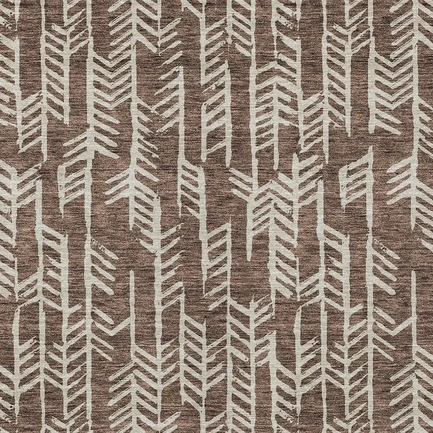 Brown And Beige Tribal Washable Indoor Outdoor Area Rug Photo 6