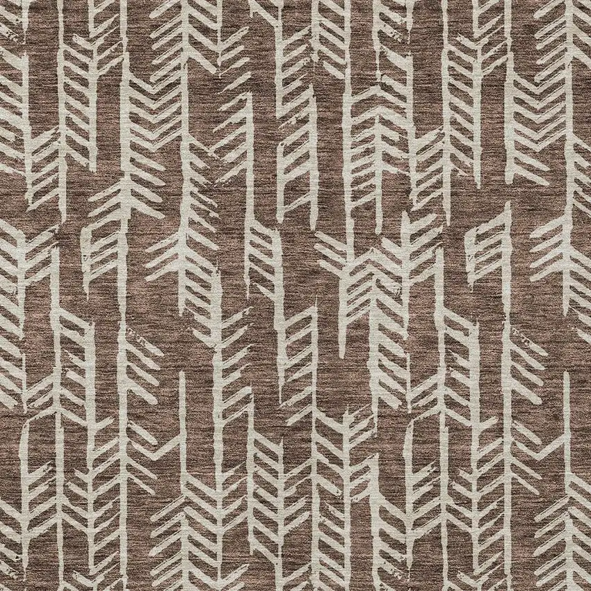 Brown And Beige Tribal Washable Indoor Outdoor Area Rug Photo 6