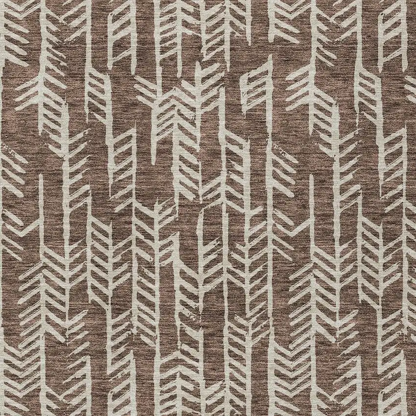 Brown And Beige Tribal Washable Indoor Outdoor Area Rug Photo 6