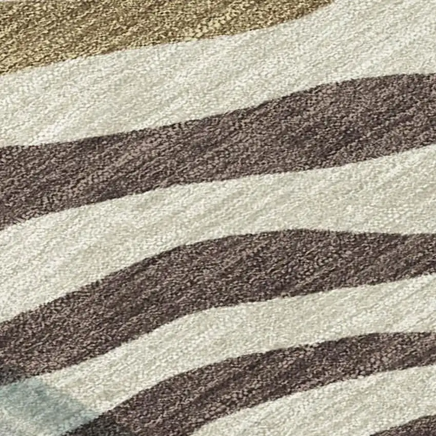 Brown And Beige Zebra Print Washable Indoor Outdoor Area Rug Photo 2