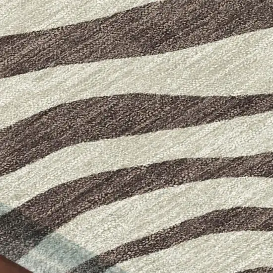 Brown And Beige Zebra Print Washable Indoor Outdoor Area Rug Photo 2