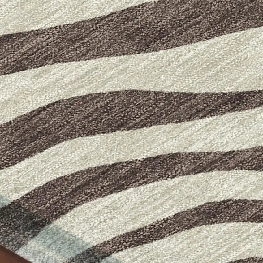 Brown And Beige Zebra Print Washable Indoor Outdoor Area Rug Photo 2