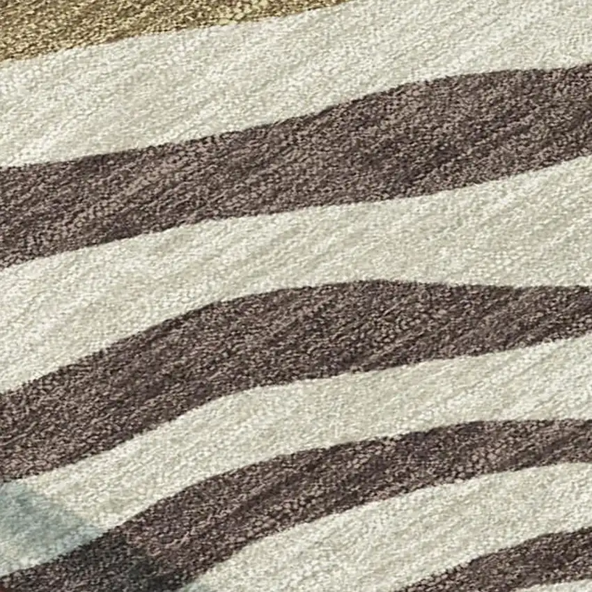 Brown And Beige Zebra Print Washable Indoor Outdoor Area Rug Photo 2