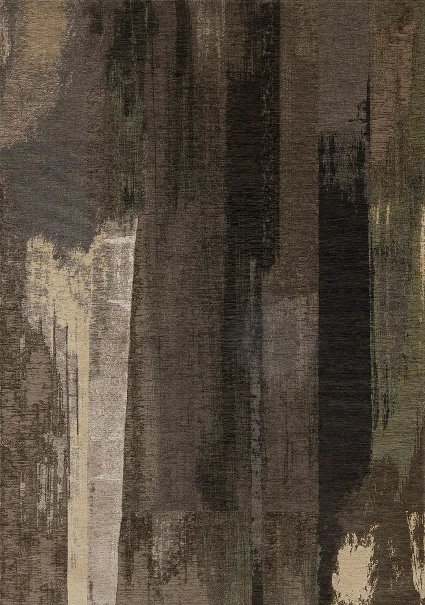 Brown And Black Abstract Area Rug Photo 2