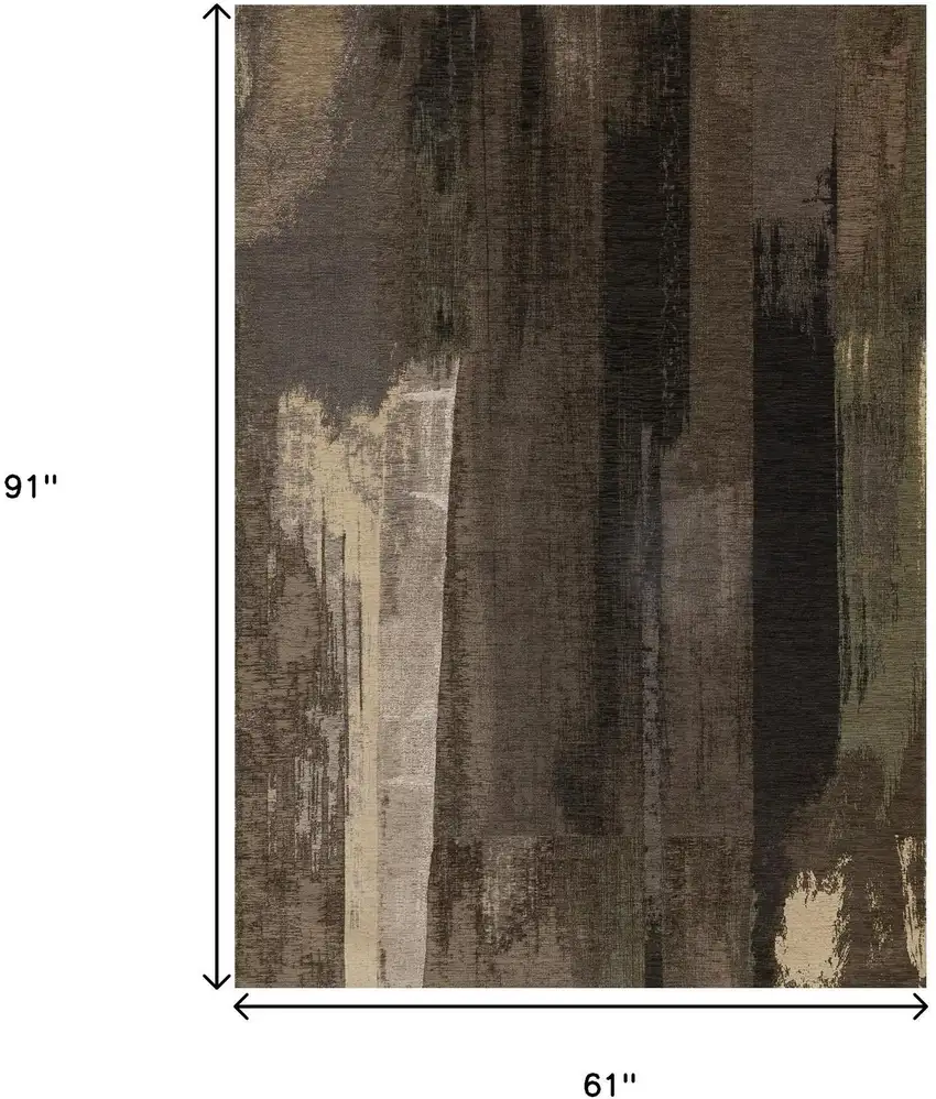 Brown And Black Abstract Area Rug Photo 3