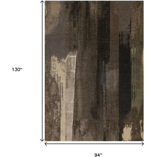 Brown And Black Abstract Area Rug Photo 3