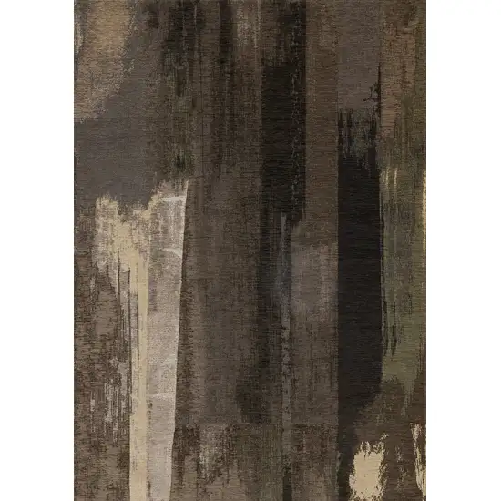 Brown And Black Abstract Area Rug Photo 2