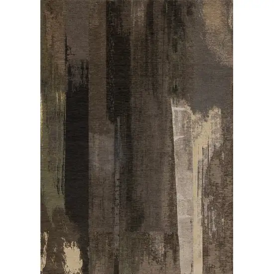 Brown And Black Abstract Area Rug Photo 4