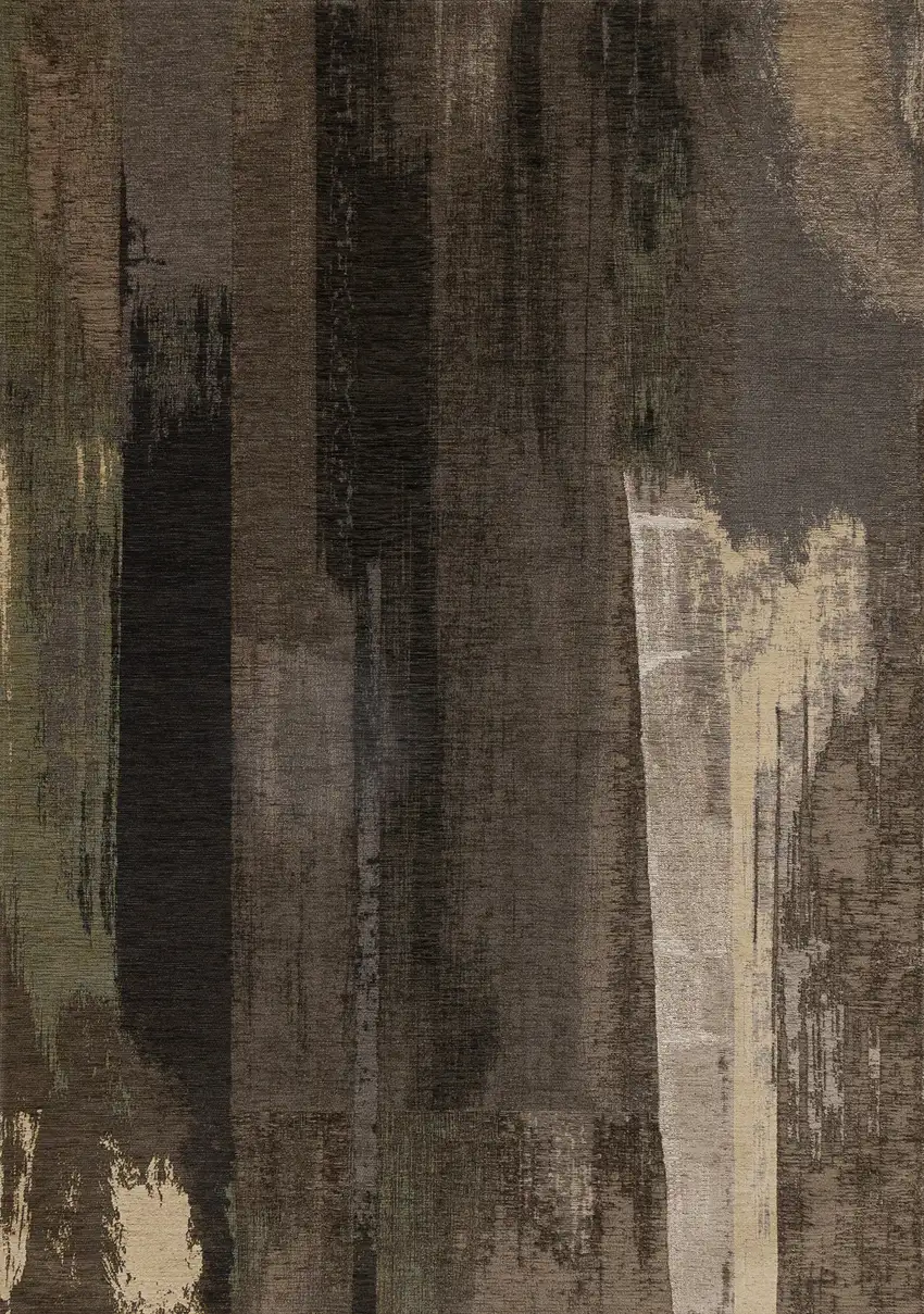 Brown And Black Abstract Area Rug Photo 4