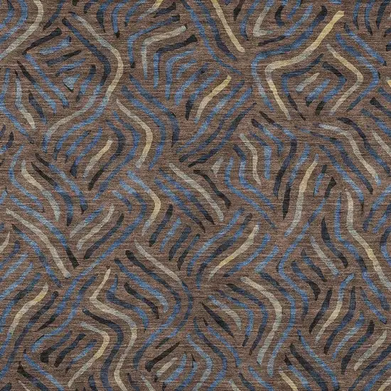 Brown And Black Abstract Washable Indoor Outdoor Area Rug Photo 2