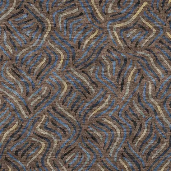 Brown And Black Abstract Washable Indoor Outdoor Area Rug Photo 2