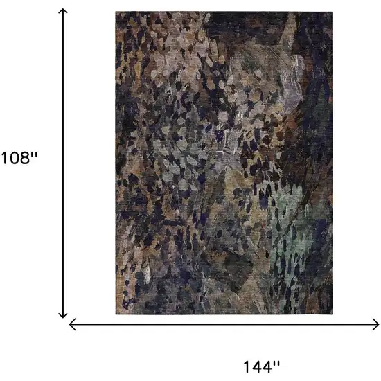 Brown And Black Abstract Washable Indoor Outdoor Area Rug Photo 7