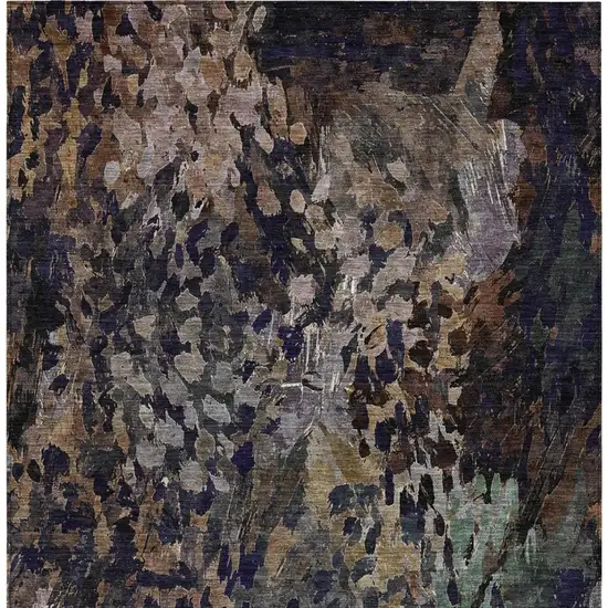 Brown And Black Abstract Washable Indoor Outdoor Area Rug Photo 4