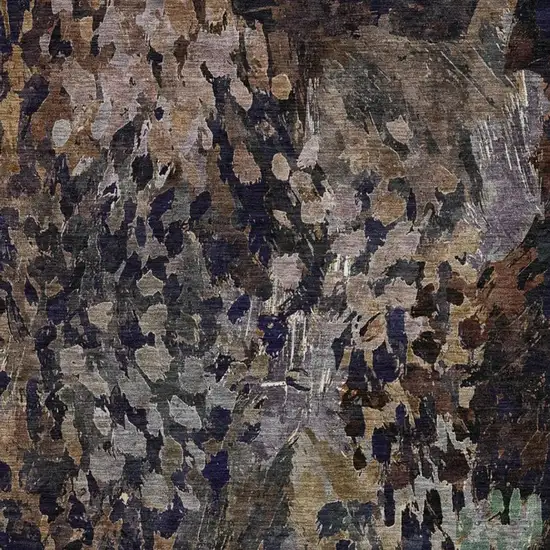 Brown And Black Abstract Washable Indoor Outdoor Area Rug Photo 3