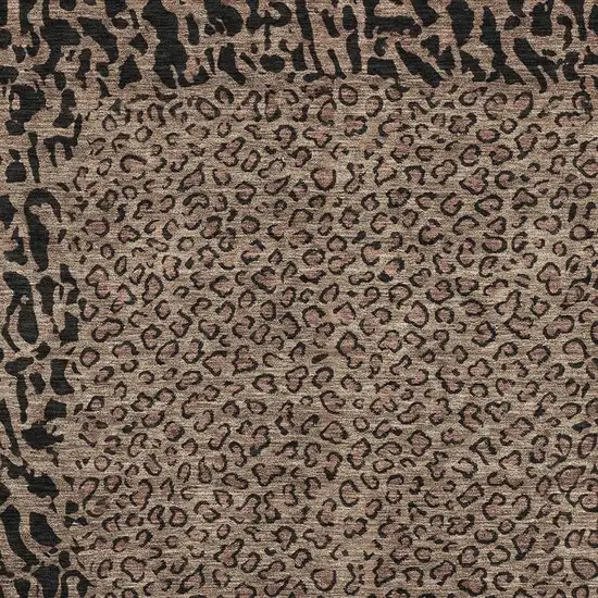 Brown And Black Animal Print Washable Area Rug With UV Protection Photo 2
