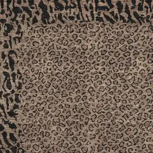 Photo of Brown And Black Animal Print Washable Area Rug With UV Protection