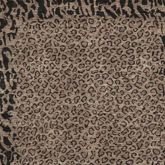 Brown And Black Animal Print Washable Area Rug With UV Protection Photo 2