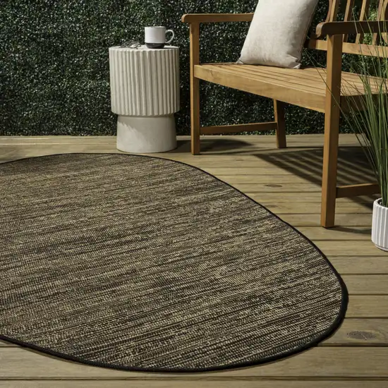 Brown And Black Medallion Indoor Outdoor Area Rug Photo 7