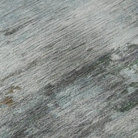 Brown And Blue Abstract Washable Area Rug With UV Protection Photo 8