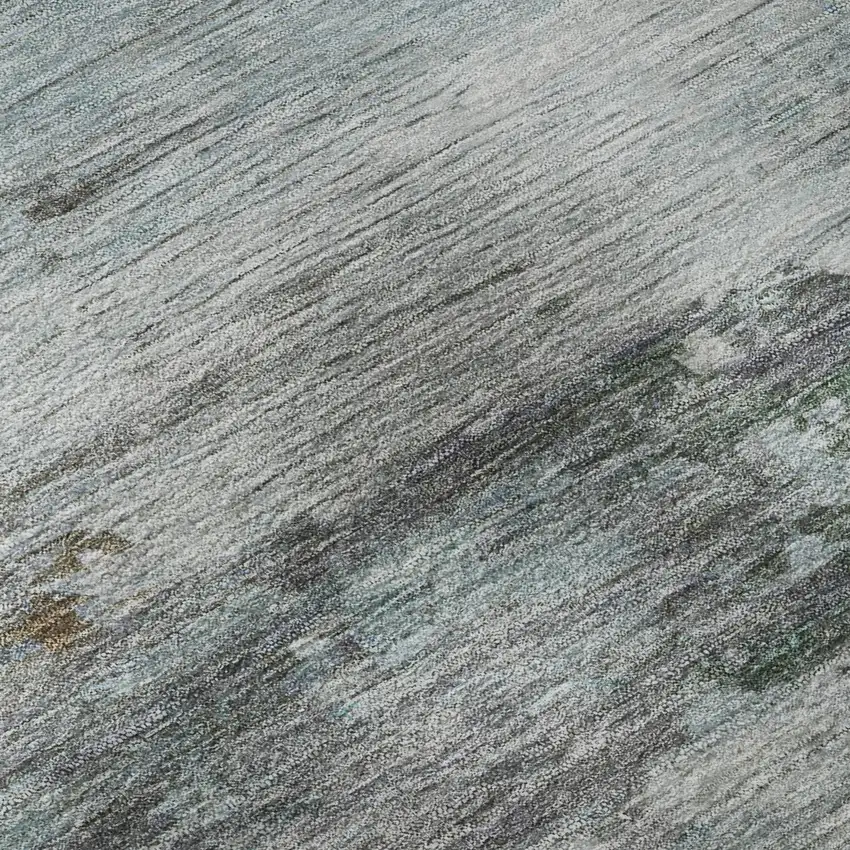 Brown And Blue Abstract Washable Area Rug With UV Protection Photo 8