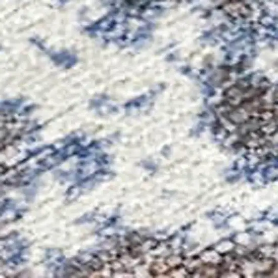 Brown And Blue Abstract Washable Indoor Outdoor Area Rug Photo 3