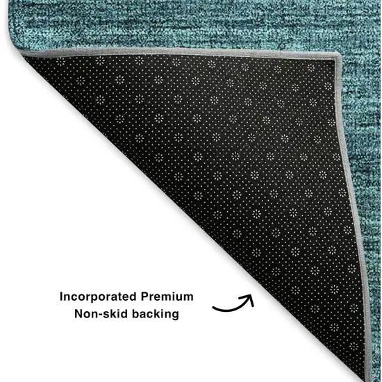 Brown And Blue Ombre Washable Area Rug With UV Protection Photo 6