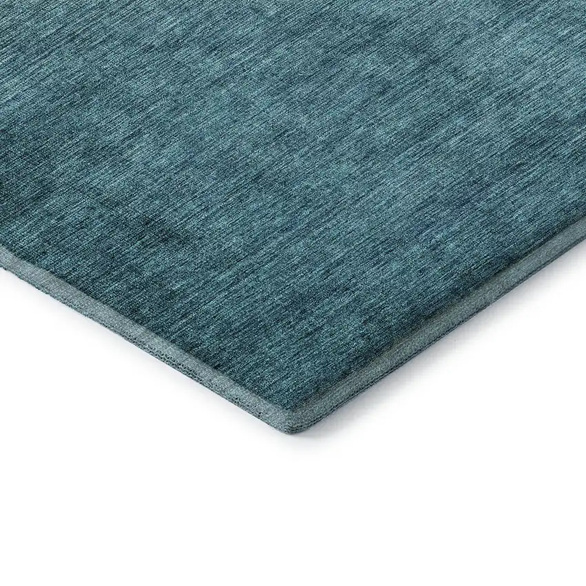Brown And Blue Ombre Washable Area Rug With UV Protection Photo 9