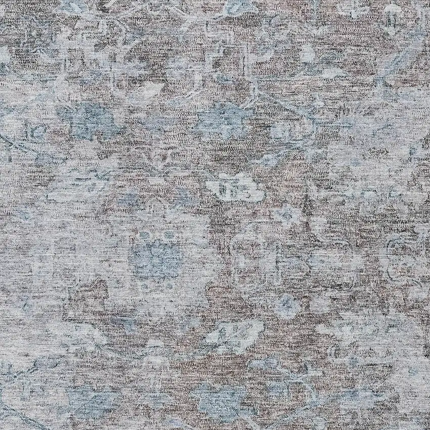 Brown And Blue Oriental Washable Indoor Outdoor Area Rug Photo 6